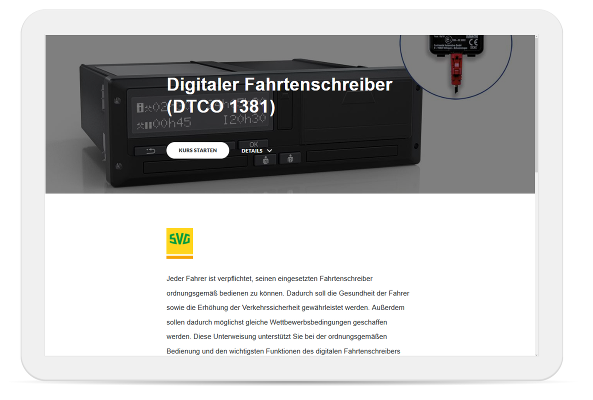Unterweisung Digitaler Fahrtenschreiber Unterweisung Digitaler Fahrtenschreiber